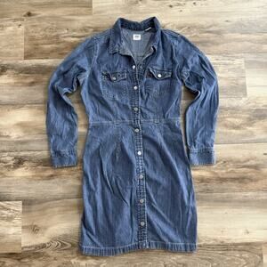Levi’s Otto Western Denim Jean Dress Women’s Medium Long Sleeve Cotton Boho